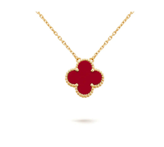 [Love Lucky]CLOVER 15MM KARNEOL EINZELNE BLUMENKETTE