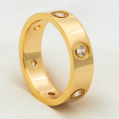 [Love Lucky] Liebesring 5,5 mm 6 Diamanten Roségold