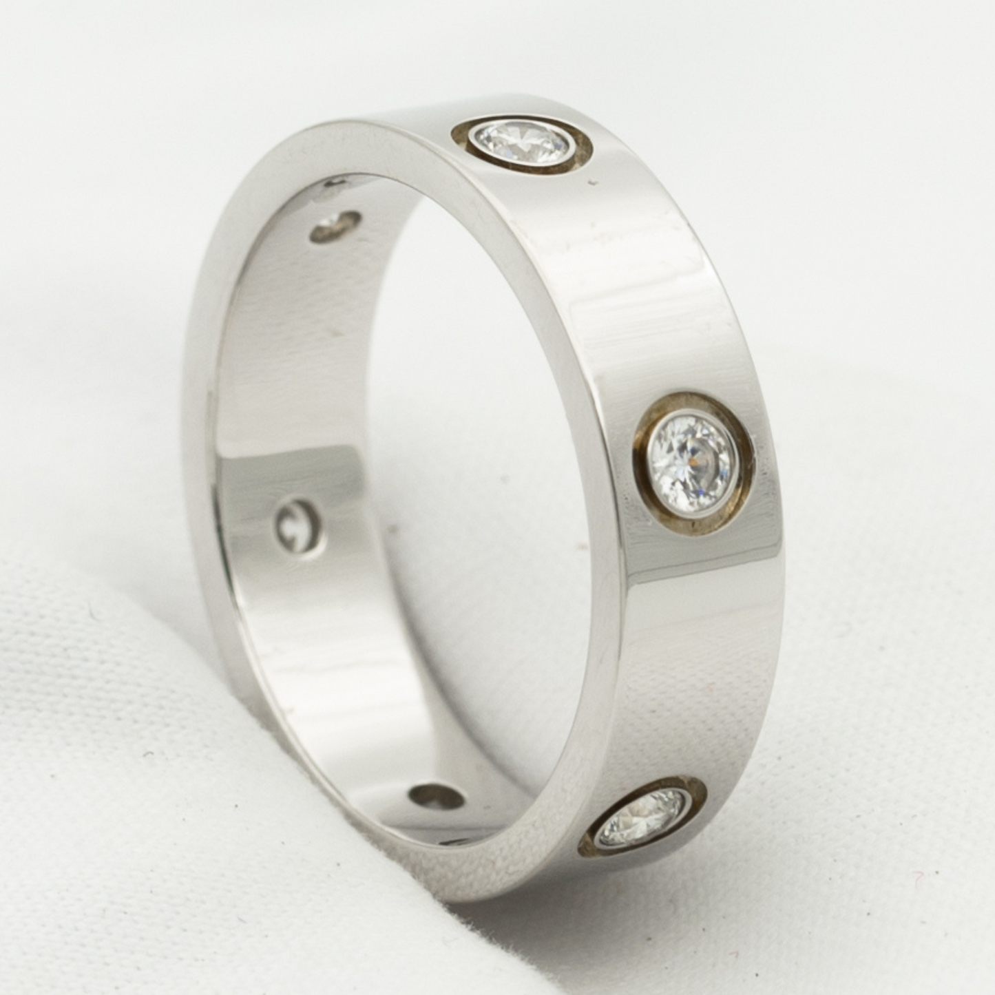 [Love Lucky]LOVE RING 5.5MM 6 DIAMONDS SILVER