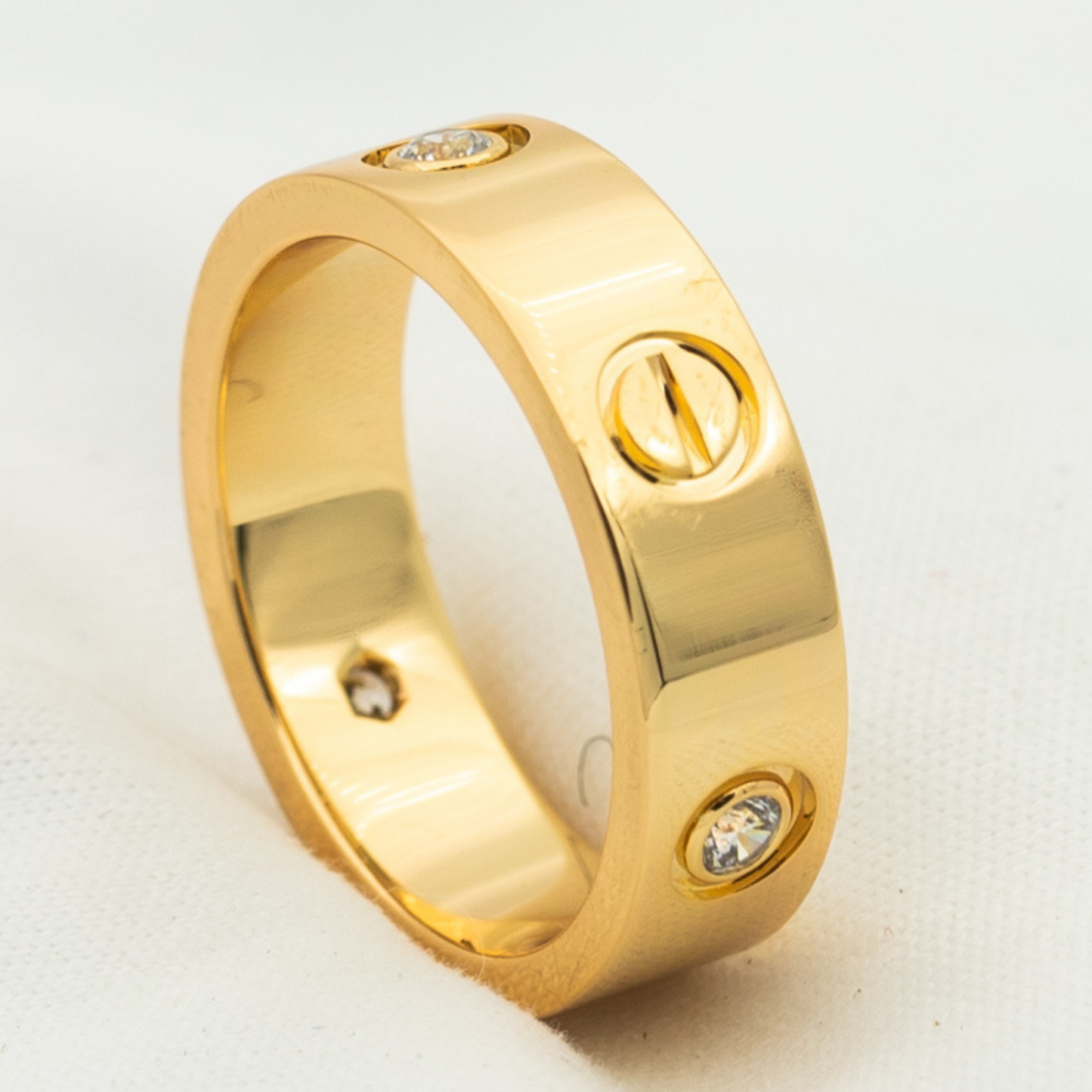 [Love Lucky] Liebesring 5,5 mm 3 Diamanten Roségold