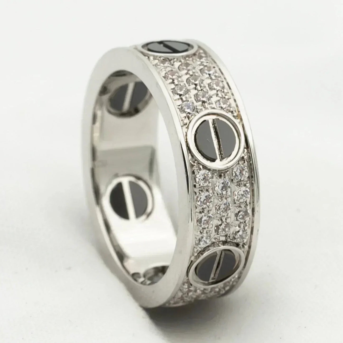 [Love Lucky]LOVE RING 5.5MM DIAMONDS PAVED CERAMIC