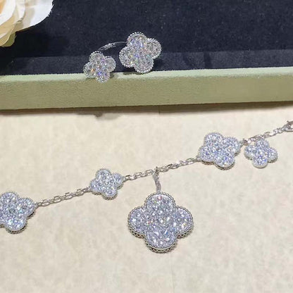 [Love Lucky]CLOVER 6 Motive Silber Diamant Armband