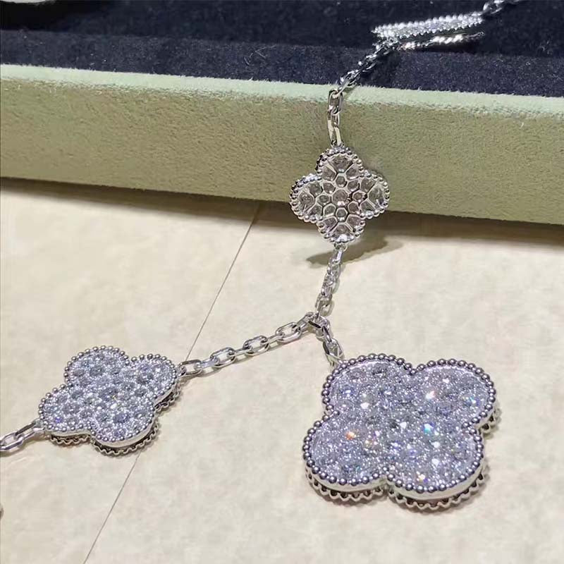 [Love Lucky]CLOVER 6 Motive Silber Diamant Armband