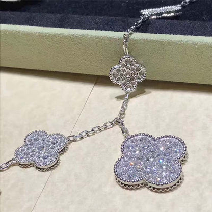 [Love Lucky]CLOVER 6 Motive Silber Diamant Armband