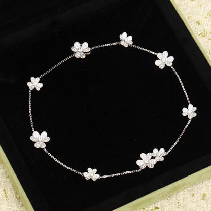 [Love Lucky]FRIVOLE SILBER 9 BLUMEN HALSKETTE