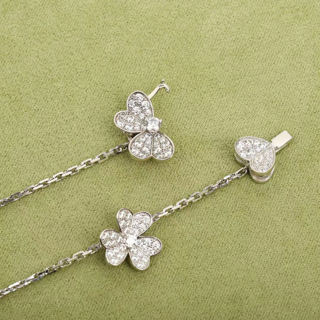 [Love Lucky]FRIVOLE SILBER 9 BLUMEN HALSKETTE