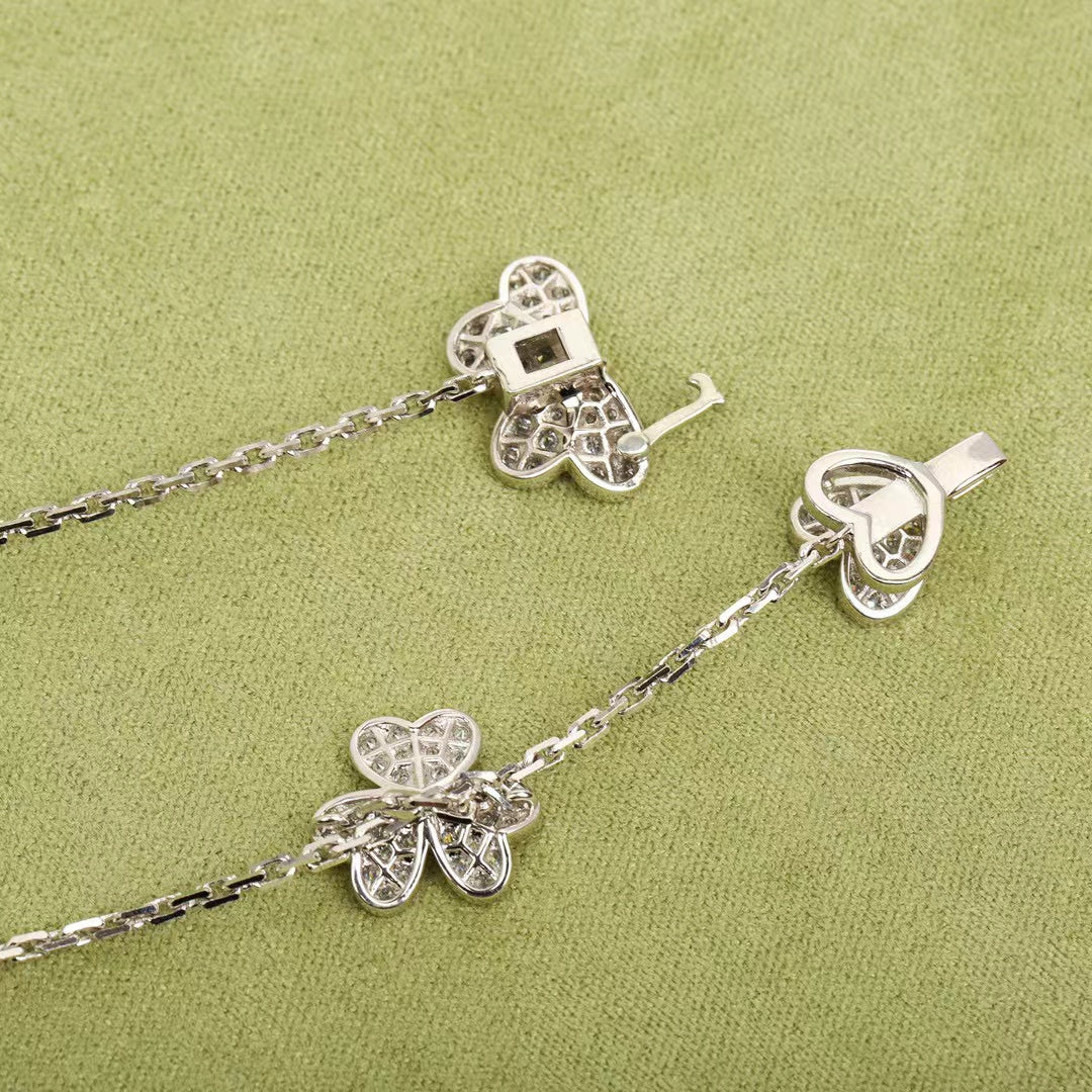 [Love Lucky]FRIVOLE SILBER 9 BLUMEN HALSKETTE
