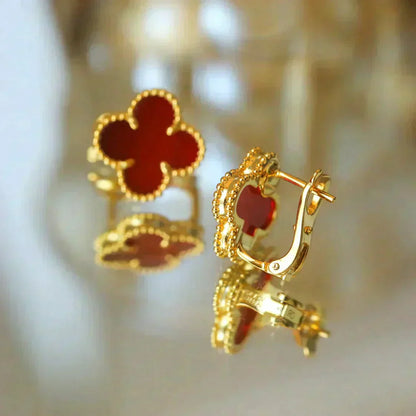 [Love Lucky]CLOVER MEDIUM 1 MOTIFS KARNEOL OHRRINGE
