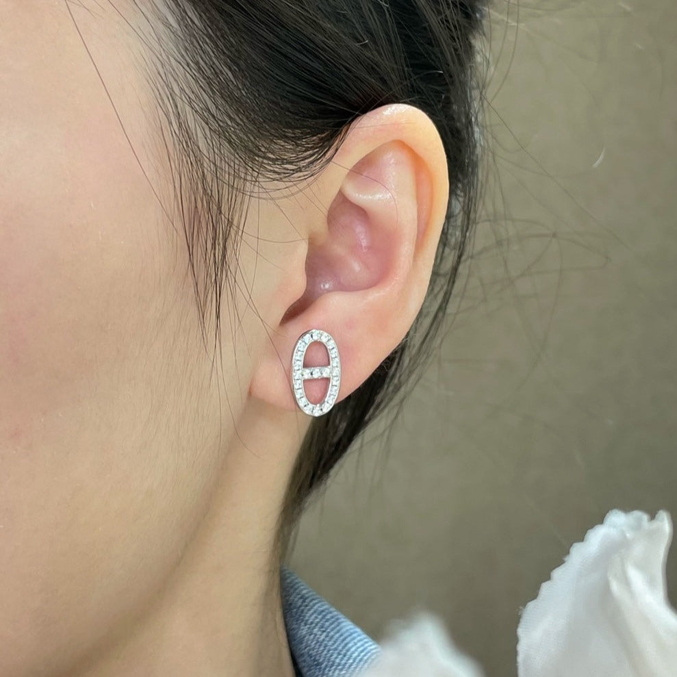 [ラブラッキー]HM フルダイヤモンド ピッグノーズスタッドピアス