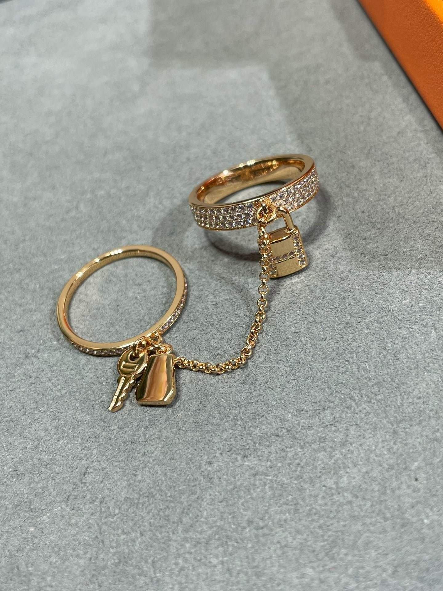 [Love Lucky]HM KELLY CLOCHETTE DOUBLE RING IN  WITH DIAMONDS