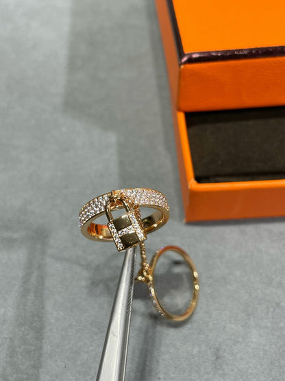 [Love Lucky]HM KELLY CLOCHETTE DOUBLE RING IN  WITH DIAMONDS
