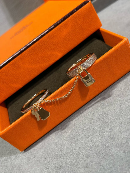 [Love Lucky]HM KELLY CLOCHETTE DOUBLE RING IN  WITH DIAMONDS