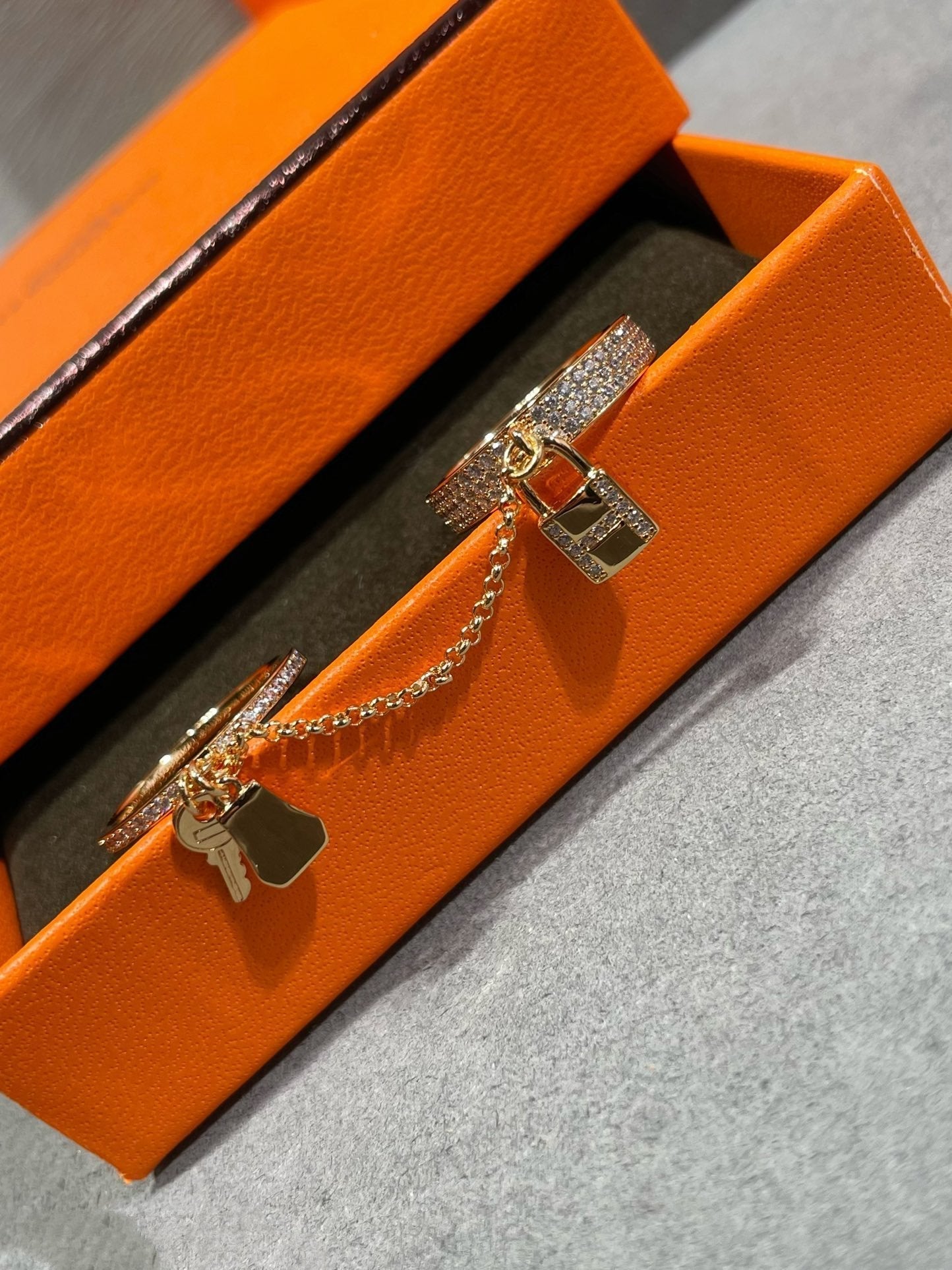 [Love Lucky]HM KELLY CLOCHETTE DOUBLE RING IN  WITH DIAMONDS