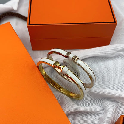 [Love Lucky]CLASSIC HM CLIC WHITE 8MM ENAMEL BRACELET