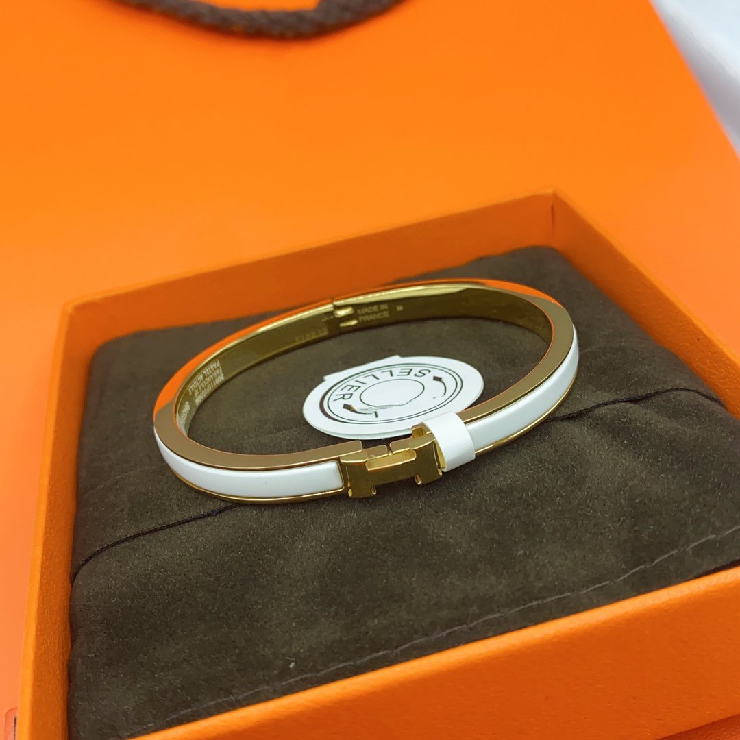 [Love Lucky]CLASSIC HM CLIC WHITE 8MM ENAMEL BRACELET