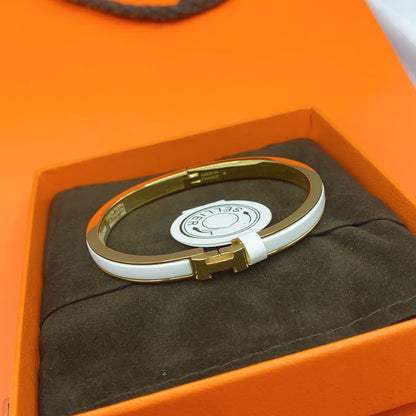 [Love Lucky]CLASSIC HM CLIC WHITE 8MM ENAMEL BRACELET