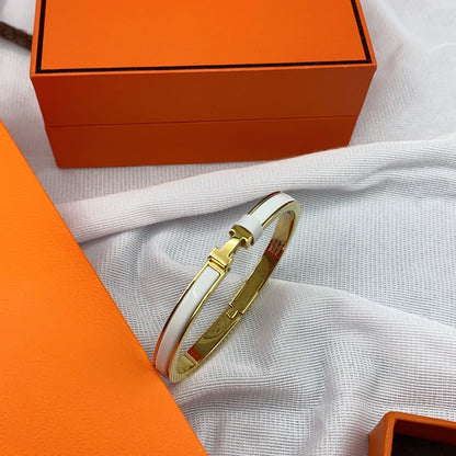 [Love Lucky]CLASSIC HM CLIC WHITE 8MM ENAMEL BRACELET