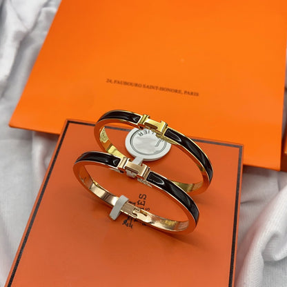 [Love Lucky]CLASSIC HM CLIC BLACK 8MM ENAMEL BRACELET