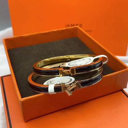 [Love Lucky]CLASSIC HM CLIC BLACK 8MM ENAMEL BRACELET