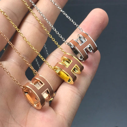 [Love Lucky]H NECKLACE BROWN