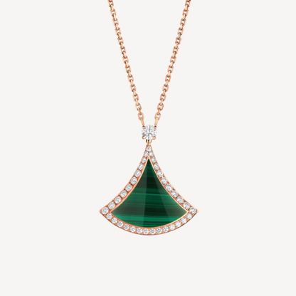 [Love Lucky] DREAM MALACHIT DIAMANT GEPAART ROTGOLD HALSKETTE