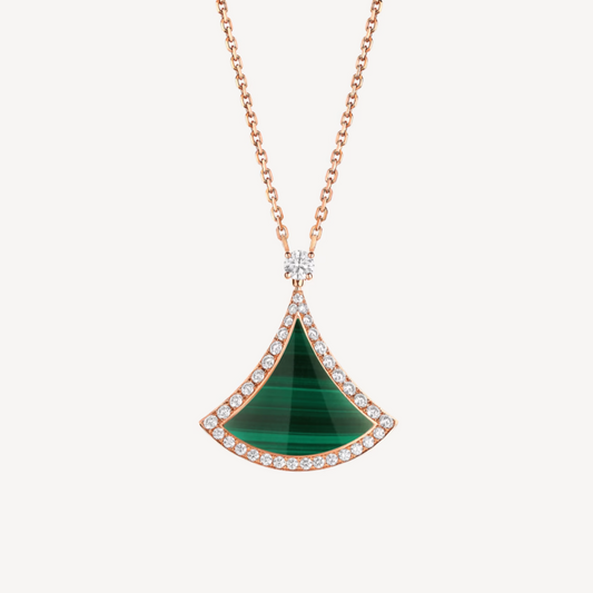 [Love Lucky] DREAM MALACHIT DIAMANT GEPAART ROTGOLD HALSKETTE