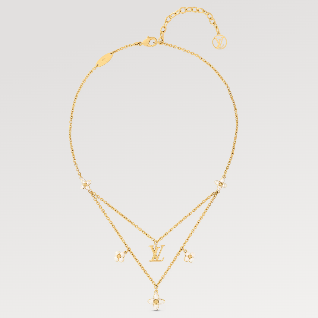 [Love Lucky]FLOWERGRAM GOLD MOP DOPPELREIHIGE HALSKETTE