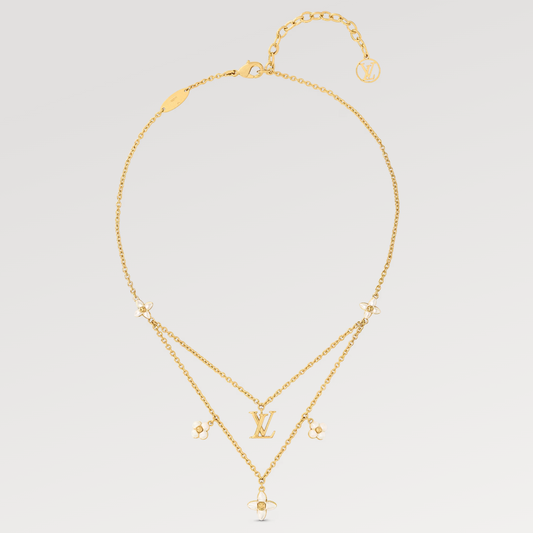 [Love Lucky]FLOWERGRAM GOLD MOP DOPPELREIHIGE HALSKETTE