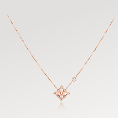 [Love Lucky] Star Pink Mop 1 Diamant Roségold Halskette