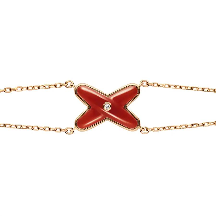 [Love Lucky]JEUX ARMBAND KARNEOL ROTGOLD 1 DIAMANT