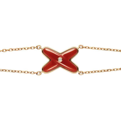[Love Lucky]JEUX ARMBAND KARNEOL ROTGOLD 1 DIAMANT