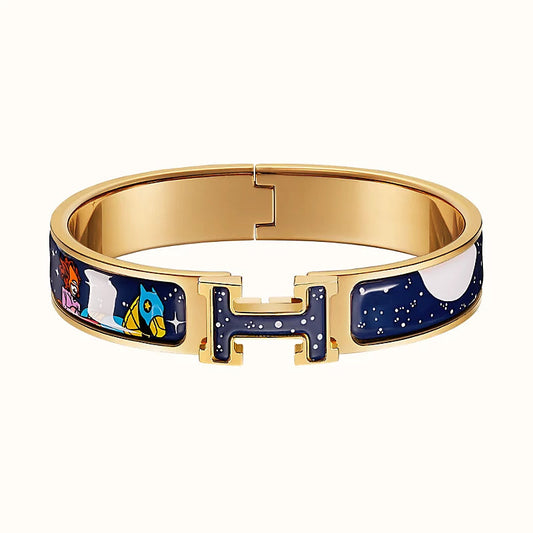 [Love Lucky]H STAR AND MOON BRACELET 12MM