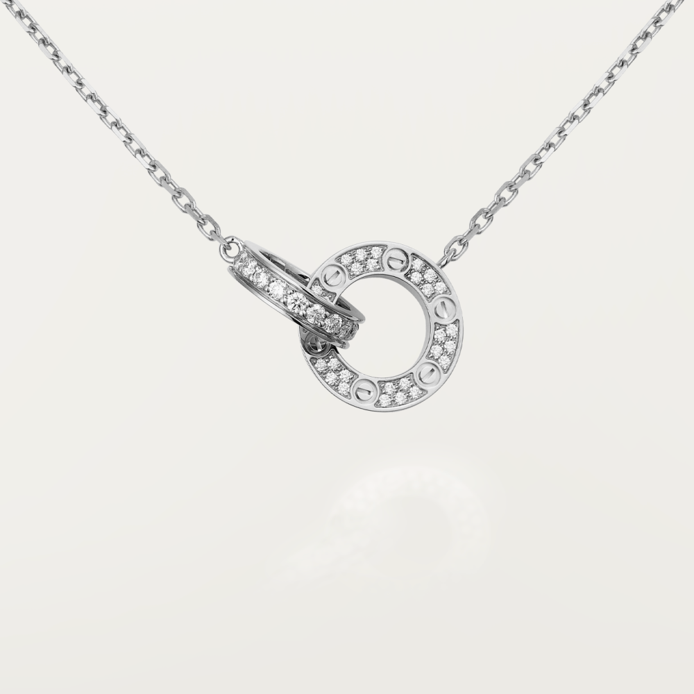 [Love Lucky] LOVE 7,6 MM HALSKETTE ROSÉGOLD UND SILBER VOLLER DIAMANT