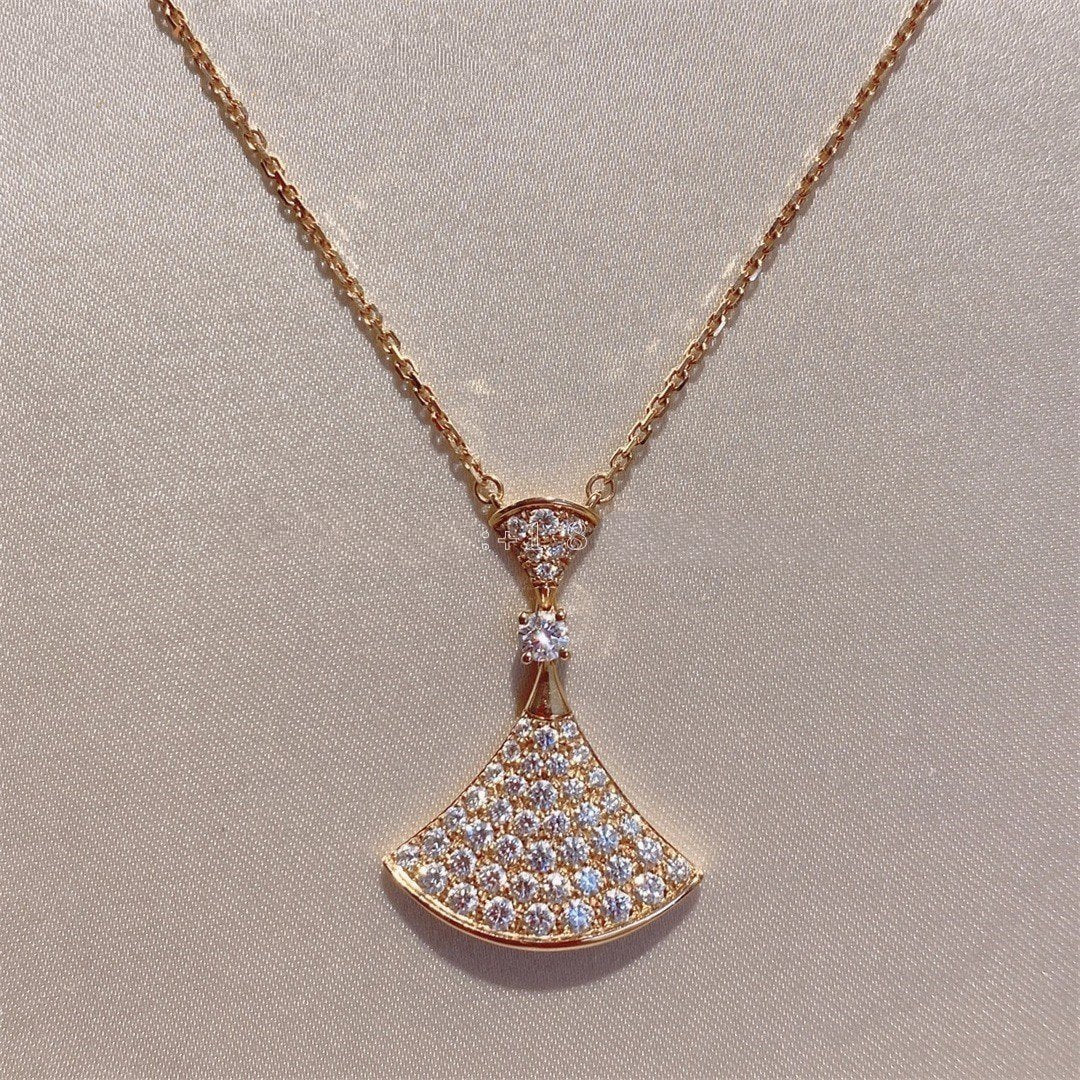 [Love Lucky]DREAM NECKLACE PINK GOLD FULL DIAMOND