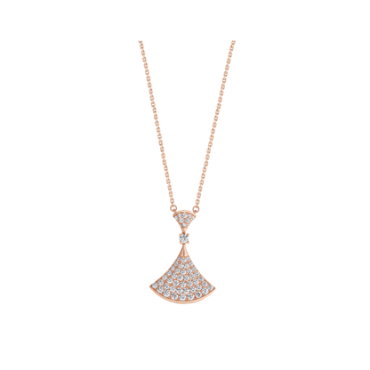 [Love Lucky]DREAM NECKLACE PINK GOLD FULL DIAMOND