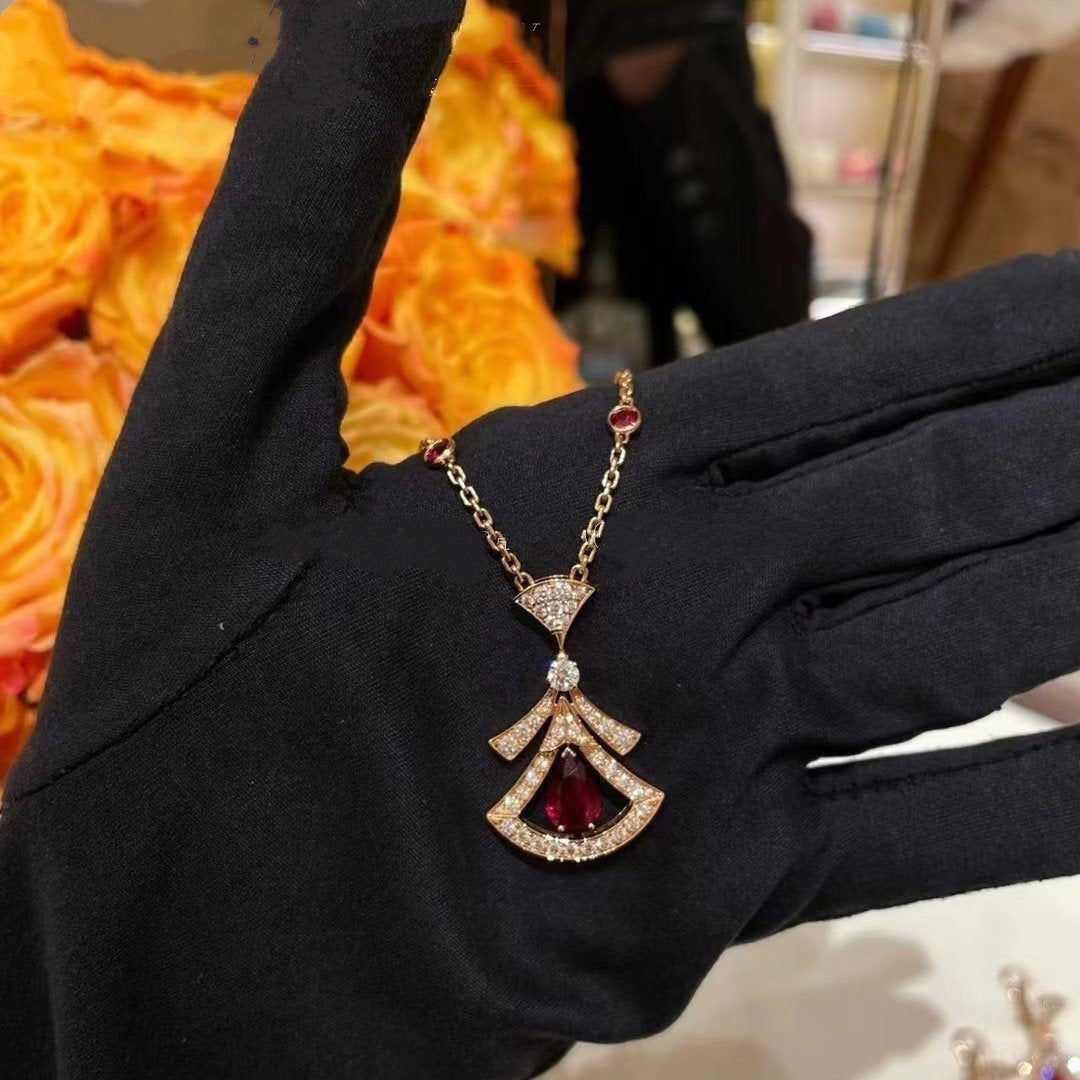 [Love Lucky] TRAUM-HALSKETTE KARNEOL DIAMANT ROTGOLD