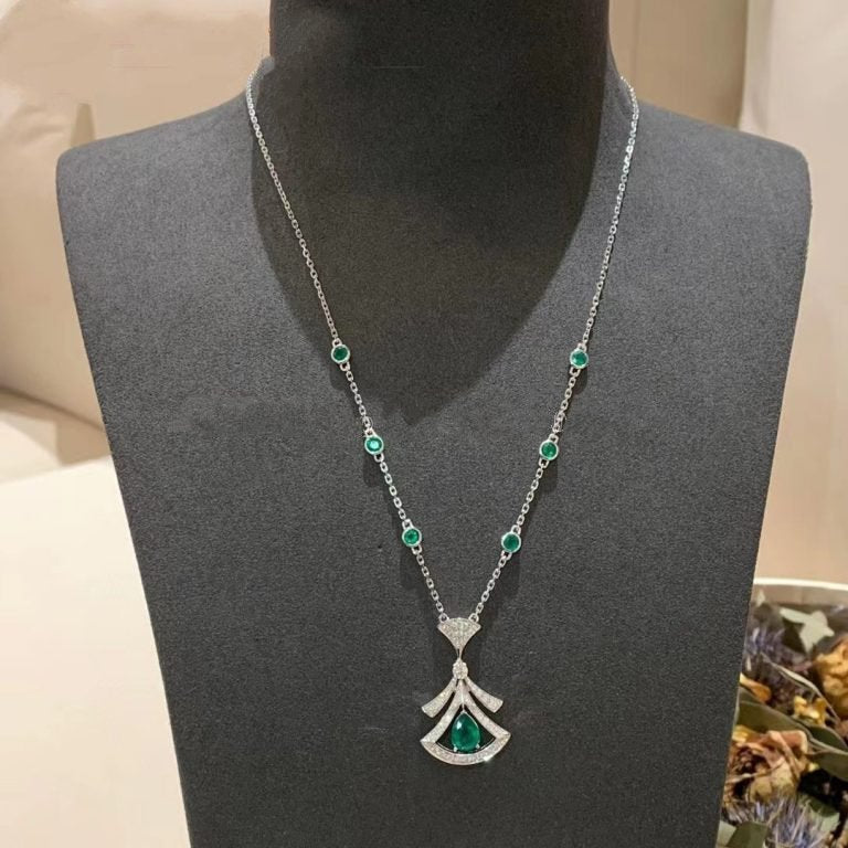 [Love Lucky]DREAM NECKLACE MALACHITE DIAMOND SILVER
