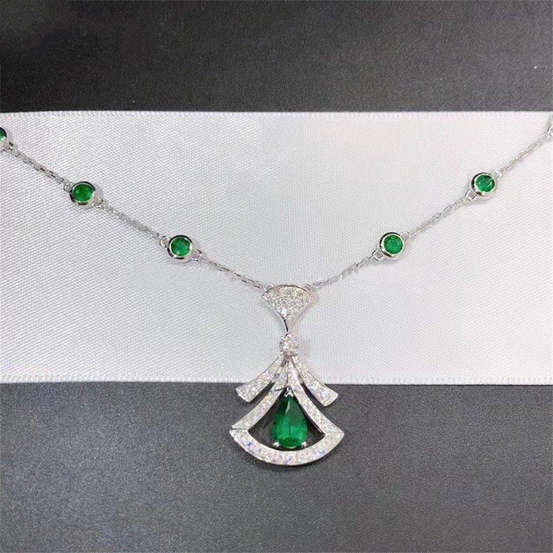 [Love Lucky]DREAM NECKLACE MALACHITE DIAMOND SILVER