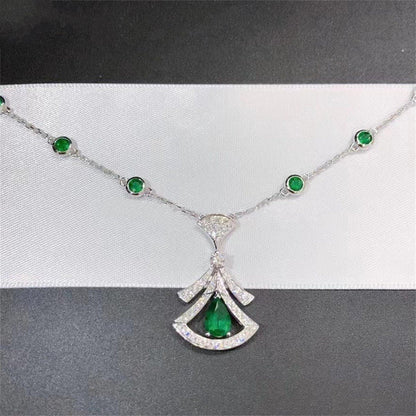 [Love Lucky]DREAM NECKLACE MALACHITE DIAMOND SILVER