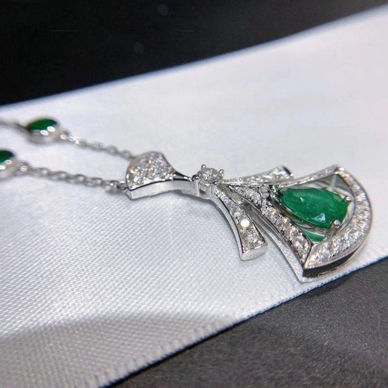 [Love Lucky]DREAM NECKLACE MALACHITE DIAMOND SILVER