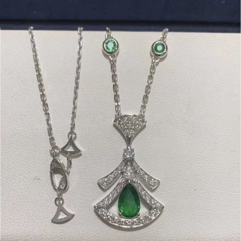 [Love Lucky]DREAM NECKLACE MALACHITE DIAMOND SILVER