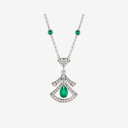 [Love Lucky]DREAM NECKLACE MALACHITE DIAMOND SILVER