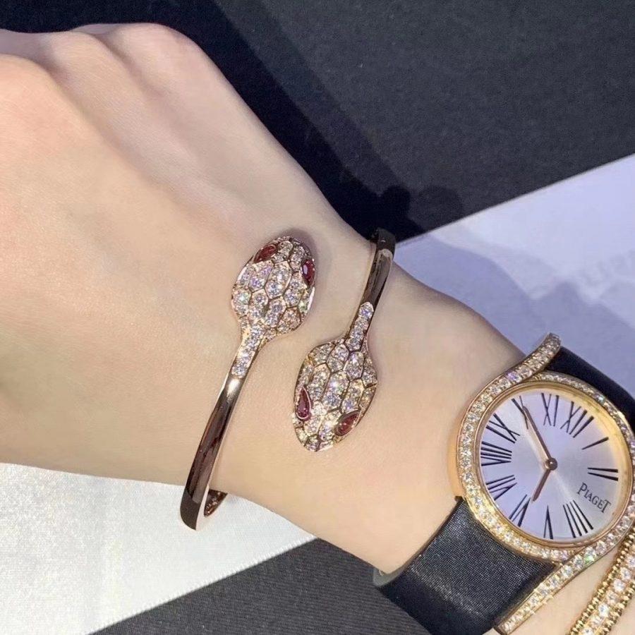 [Love Lucky]SERPENTI ARMBAND ROTGOLD DIAMANT DOPPELSCHLANGE