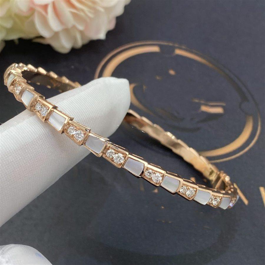 [Love Lucky]SERPENTI ARMBAND ROTGOLD MOP DIAMANT 