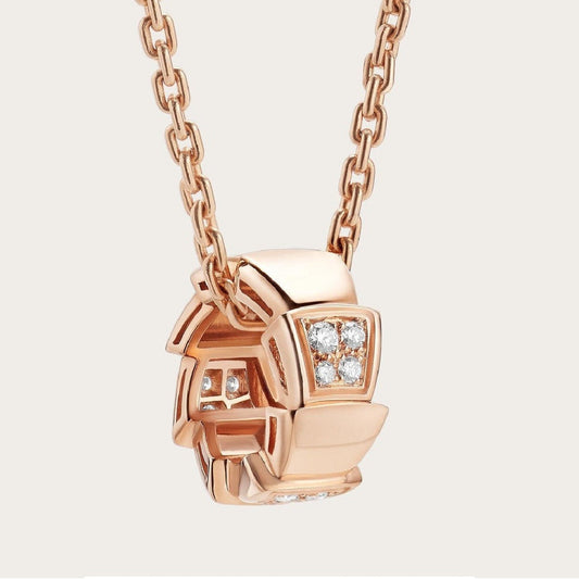 [Love Lucky] SERPENTI ANHÄNGER DIAMANT ROSGOLD HALSKETTE