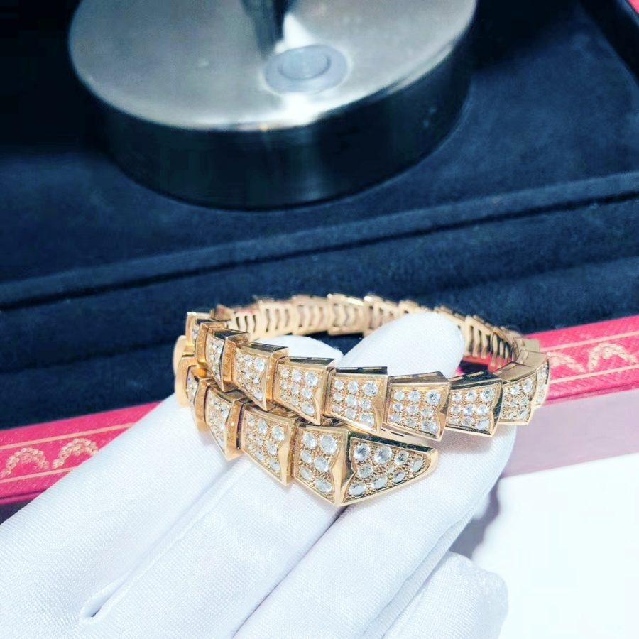 [Love Lucky]SERPENTI ARMBAND 8MM ROTGOLD DIAMANT