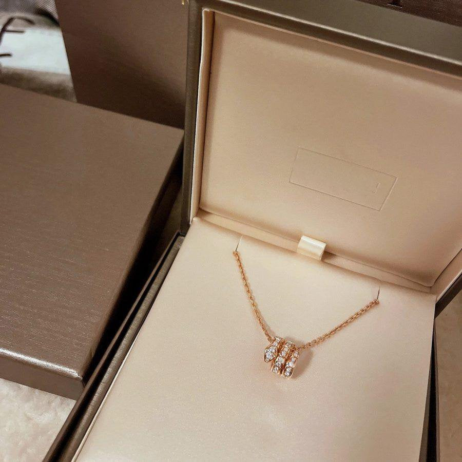 [Love Lucky]SERPENTI ROSA GOLD HALSKETTE DOPPELRING DIAMANT