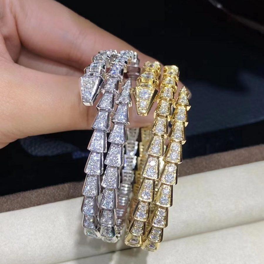 [Love Lucky]SERPENTI BRACELET GOLD DIAMOND DOUBLE ROW