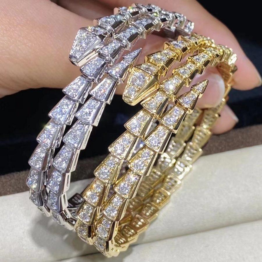 [Love Lucky]SERPENTI BRACELET GOLD DIAMOND DOUBLE ROW