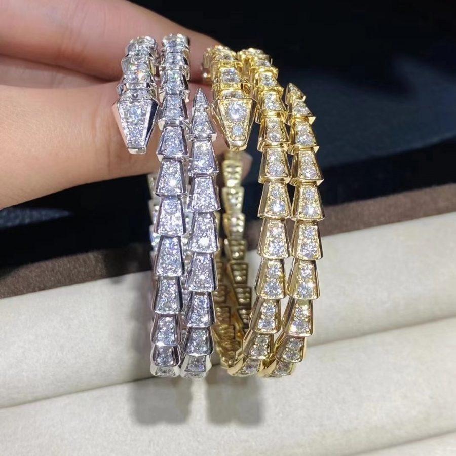 [Love Lucky]SERPENTI BRACELET GOLD DIAMOND DOUBLE ROW